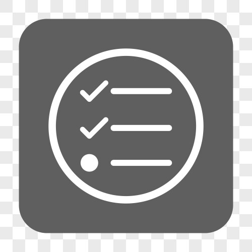 Checklist rounded square button vector image