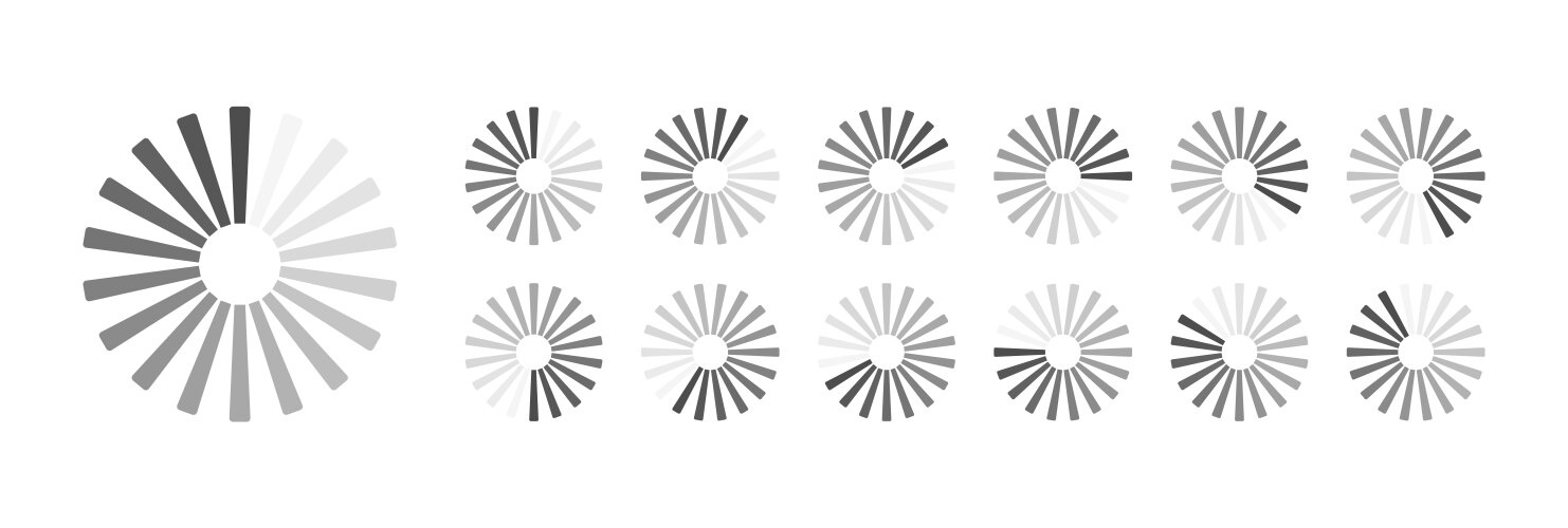 Circular loading buffering icons vector image