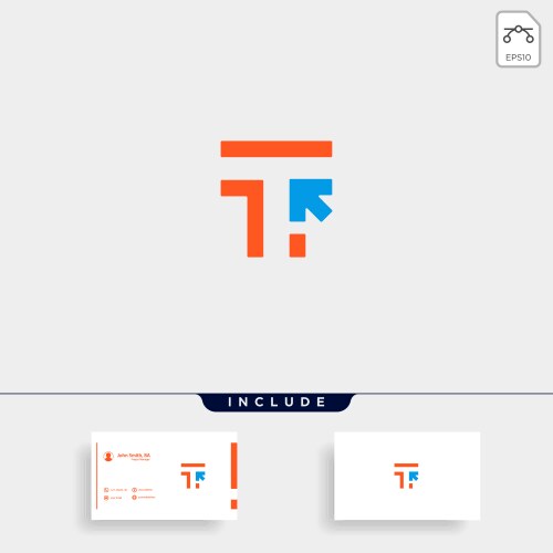 Initial t click pointer logo template vector image