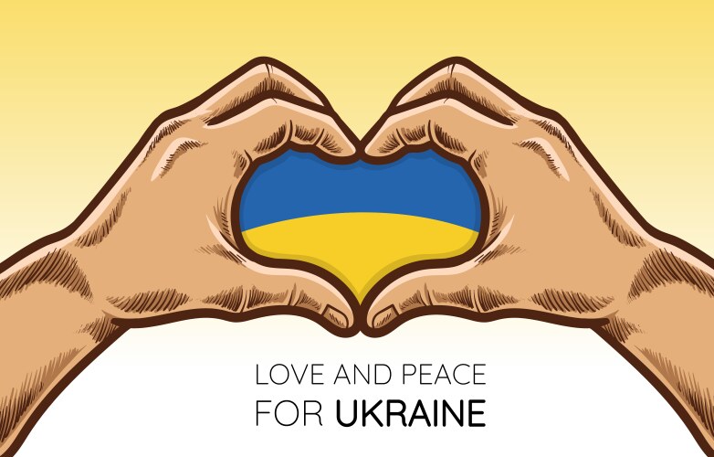 Love hands gesture for ukraine country Vector Image