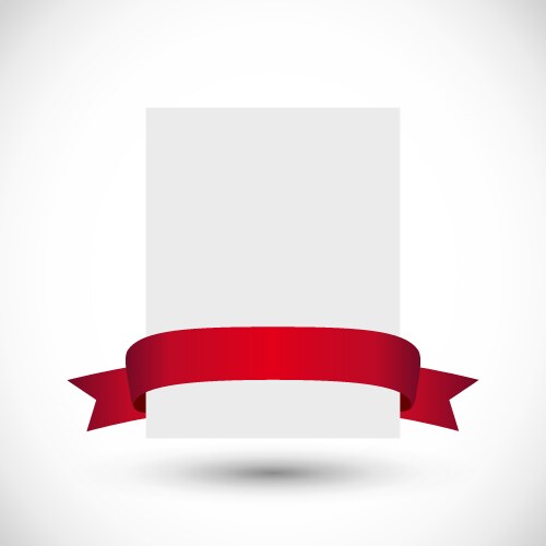 Banner with red ribbon Royalty Free Vector Image
