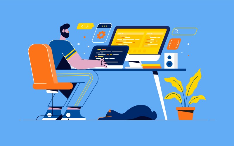 Flat modern design of programming vektorbild