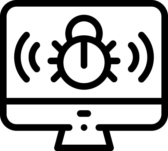 Computer bug icon thin linear style design vector image