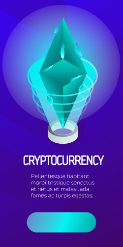 Ethereum color isometric poster vector image