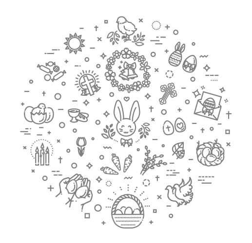 Happy easter wreath Royalty Free Vector Image - VectorStock