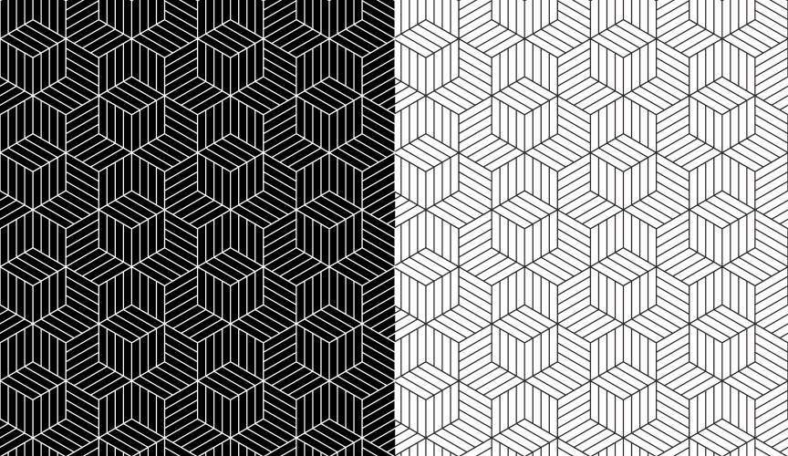 Isometric 3d line cube pattern background vector image