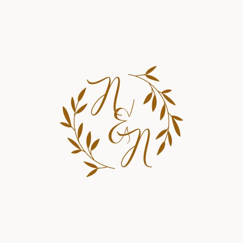 Nn initial wedding monogram logo Royalty Free Vector Image