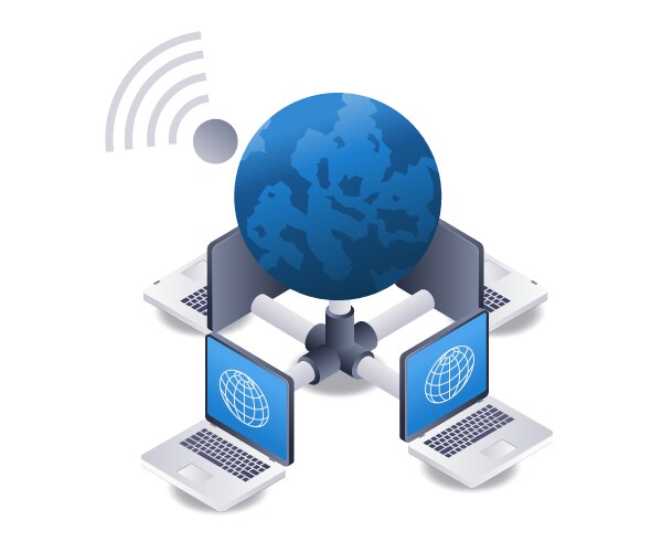 wifi network computer server technology vector image