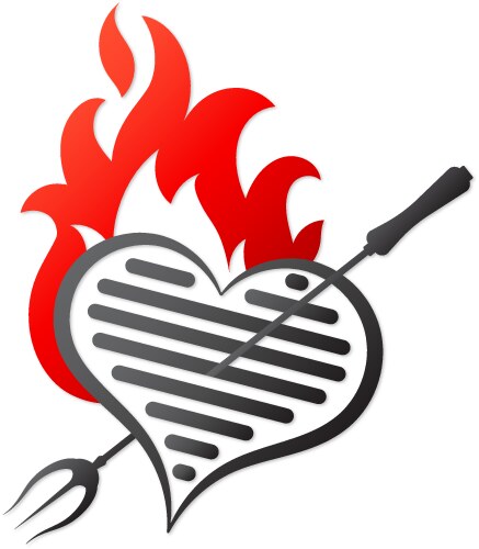 Flame Heart Grill Vector Image