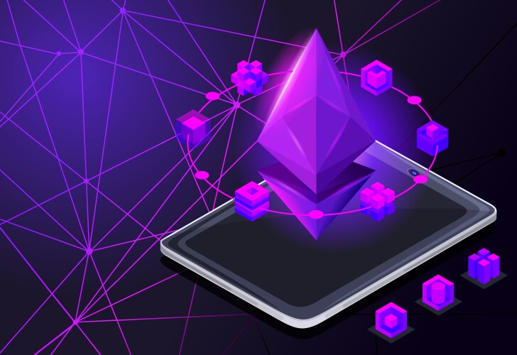Ethereum Blockchain Crypto Network vector image