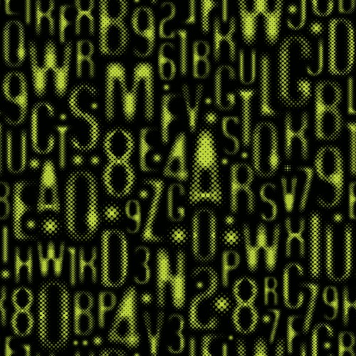 Seamless background with font consisting of dots vector image