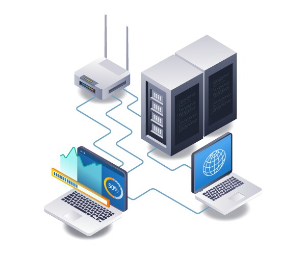 Wifi network server technology analyst vector image