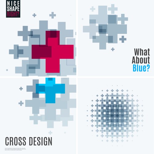 Abstract design elements with cross vector image
