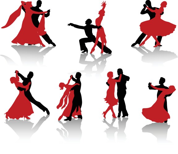Ballroom Dance Silhouettes Vector Image