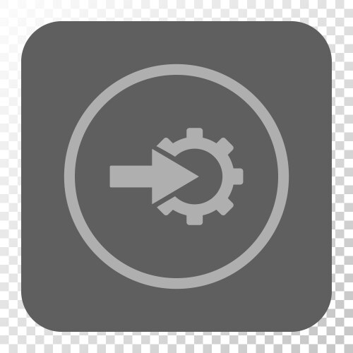 Cog integration rounded square button vector image
