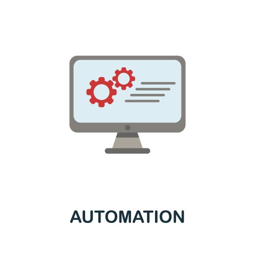 Automation icon flat sign element from data vector image
