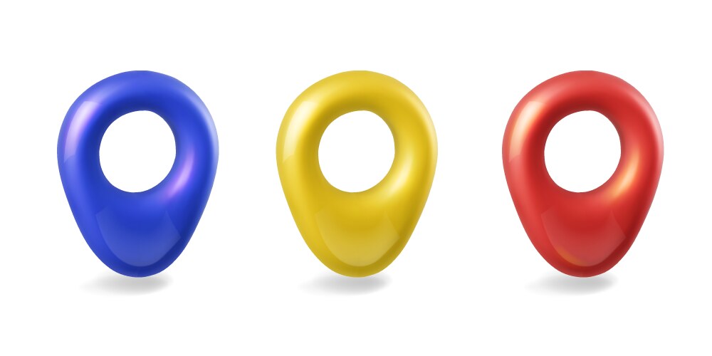 Set of map pointers different colors position vektorbild