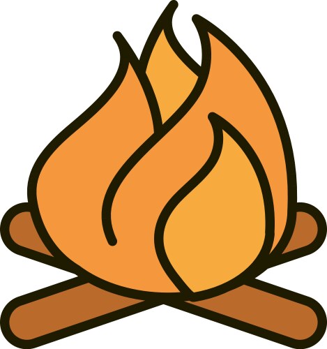 Fire flame hot nature drawing Vector Image