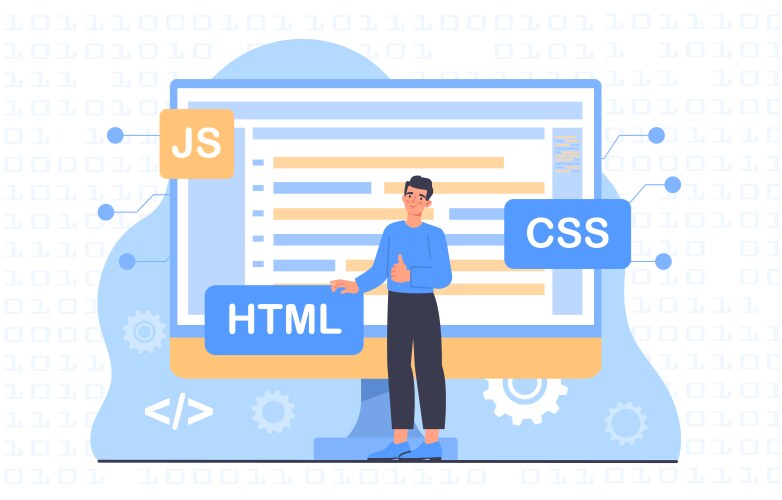 Frontend Developer Coding vector image