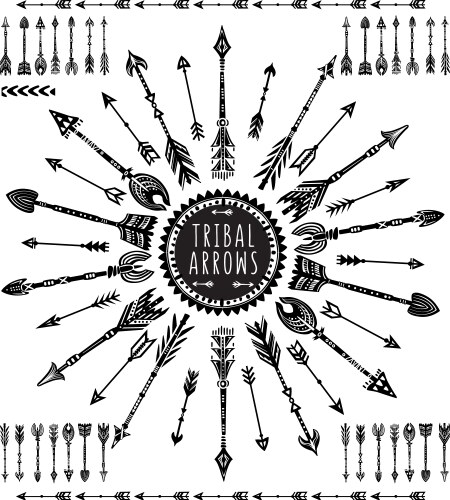 With crossed ethnic arrows Royalty Free Vector Image