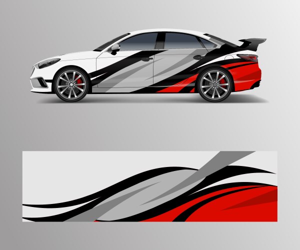 Abstract Racing Stripes Sticker Vector Image