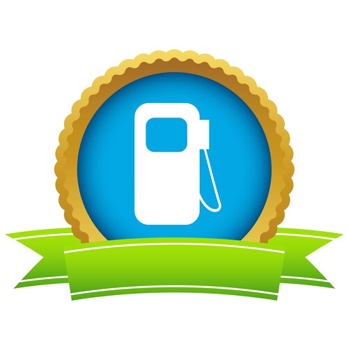 Gold gas station logo Vector Image