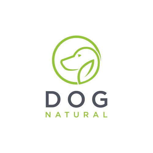 Minimalist Dog Leaf Logo Icon Vector Image