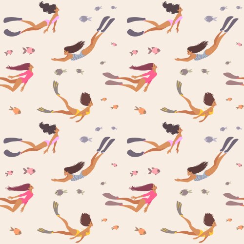 Girl Pattern Vector Ocean pattern Royalty Free Vector Image - VectorStock