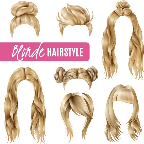 coiffures for blond women set vector