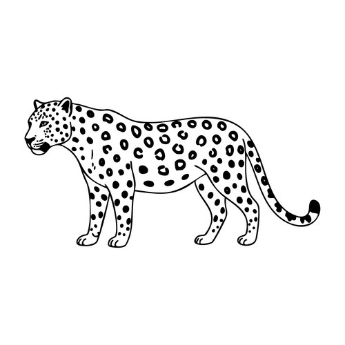 Spotted Leopard Profile Vector Image