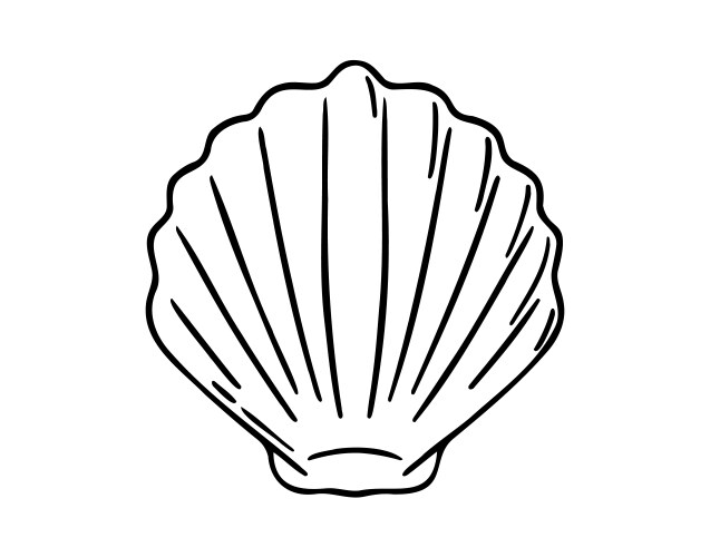 Seashell Doodle Icon - Top View Vector Image