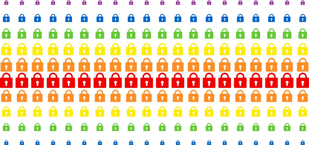 Lock shape halftone spectrum array vector image