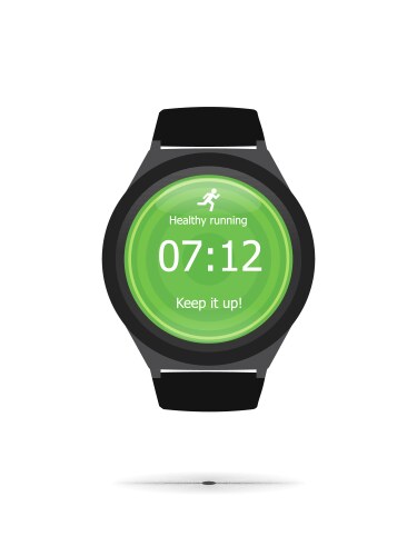 Smart watch isolated computer new technology flat vector image