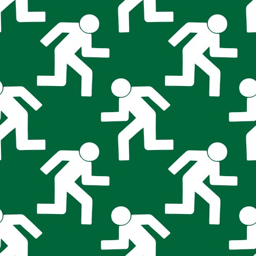 simple pattern white geometric running man vector image