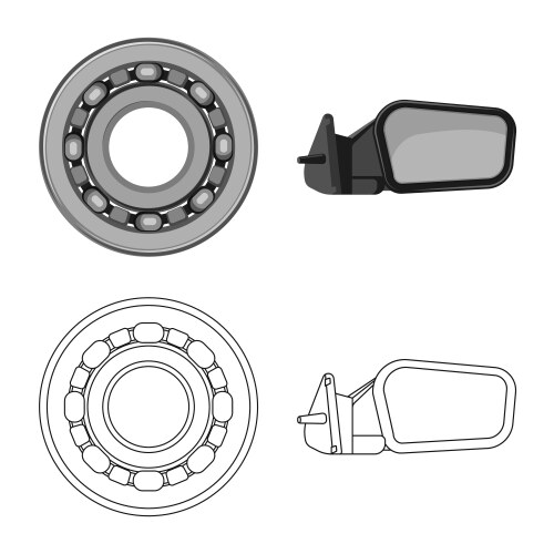 Isolated object of auto and part sign set vektorbild