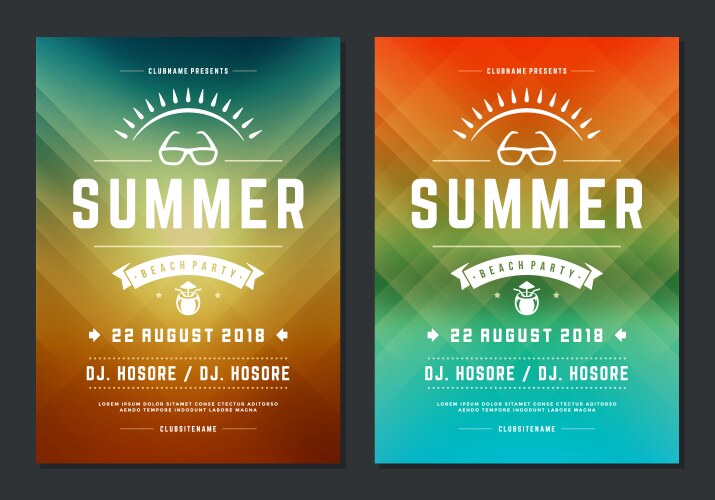 Summer party design poster or flyer night club vector image