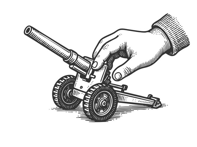 Toy Cannon Control Vector Image