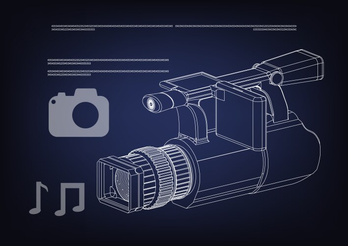 Camera on white background Royalty Free Vector Image