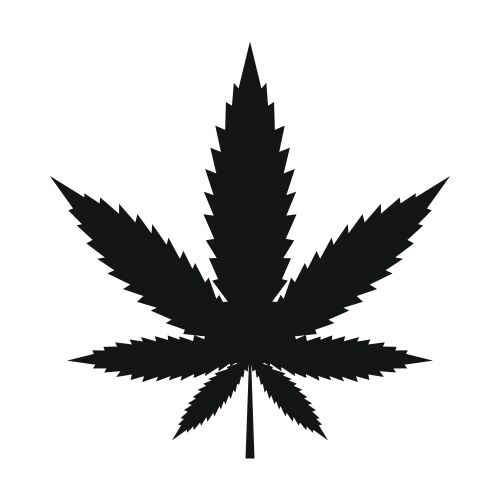 Hemp leaf icon black simple style vector image