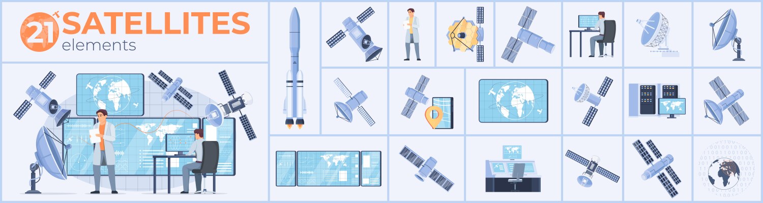 Physics flat design icons set Royalty Free Vector Image