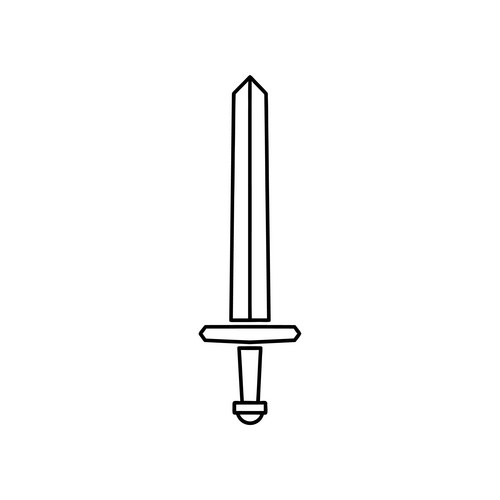 Simple Line Sword Drawing Vector Image