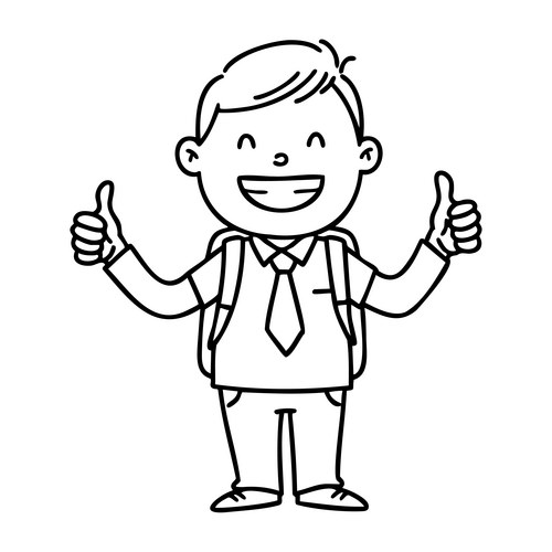 Happy boy isolated coloring page for kids – Royalty-Free Vector ...