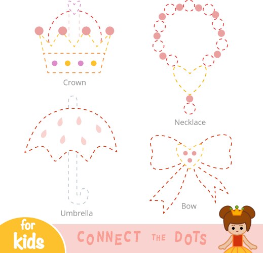 Connect the dots education game for children Vector Image