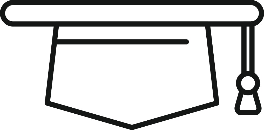 Graduation cap icon line art Vector Image