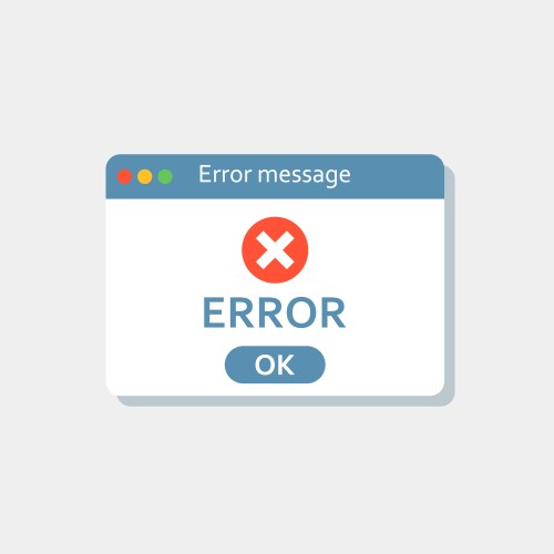 Error message icon in flat style computer window vektorbild