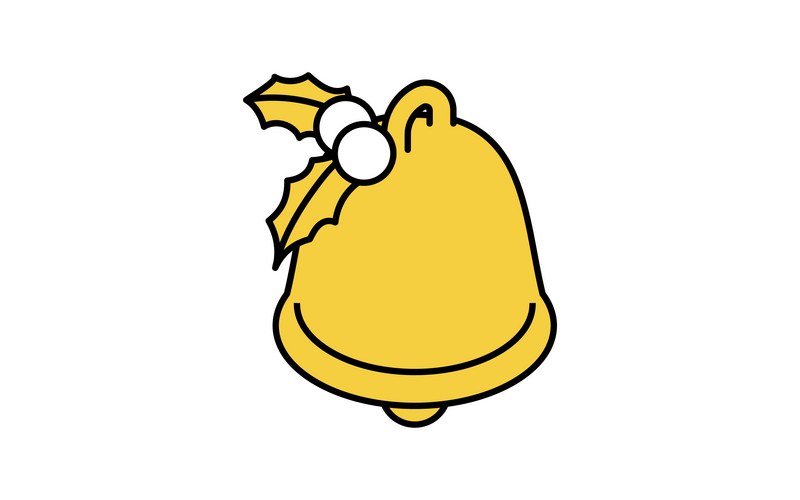 Christmas Bell Isometric Icon Vector Image