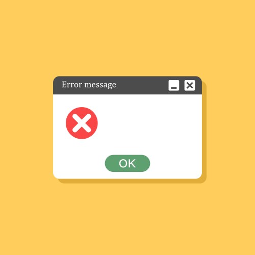 Error message icon in flat style computer window vector image