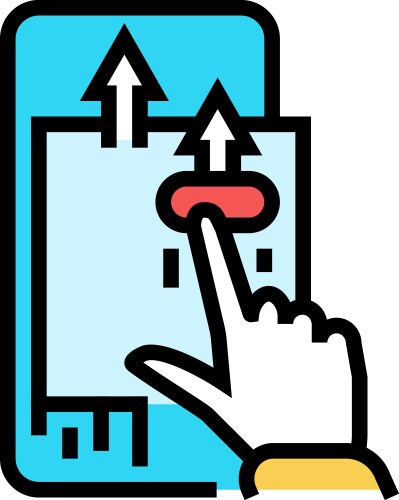 Parallax scrolling ux ui design color icon vector image