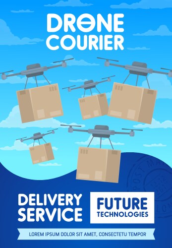 Drone delivery and cargo shipping service Vector Image