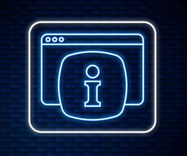 Glowing neon line computer monitor with text faq vector image